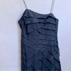NWT Elegant Blue 100% Silk Layered Mermaid Evening Gown